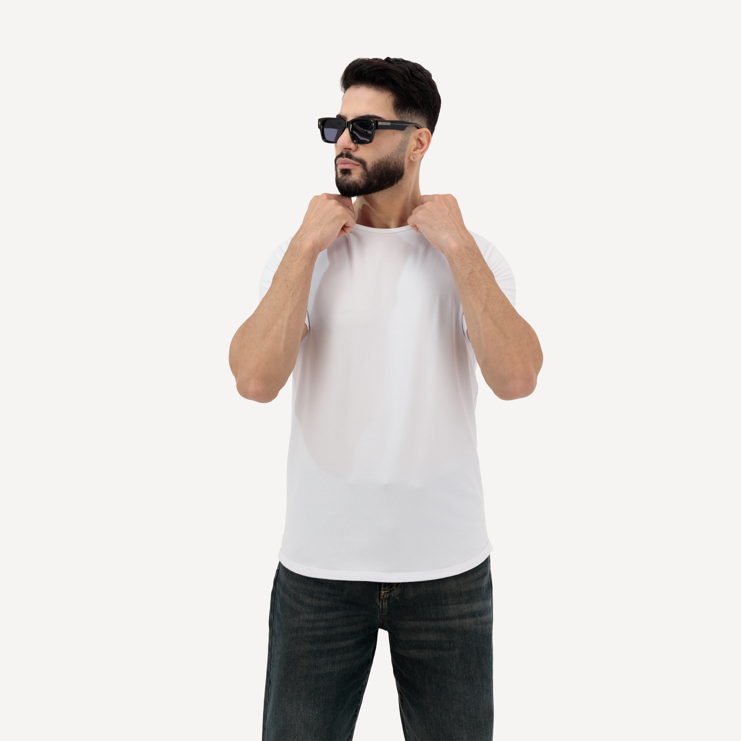 Men’s 2-Pack Plain Cotton Crew Neck T-Shirts – White & Mist
