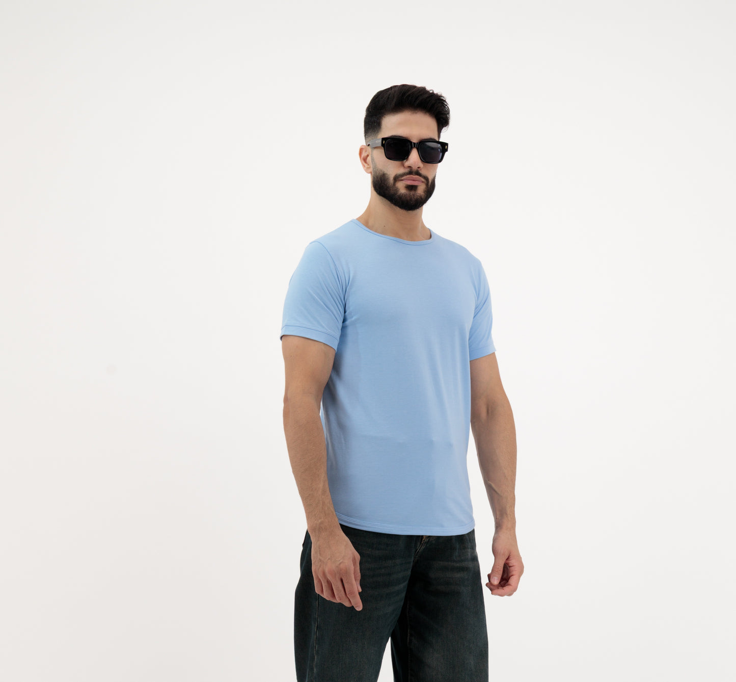 Men’s 2-Pack Plain Cotton Crew Neck T-Shirts – White & Mist