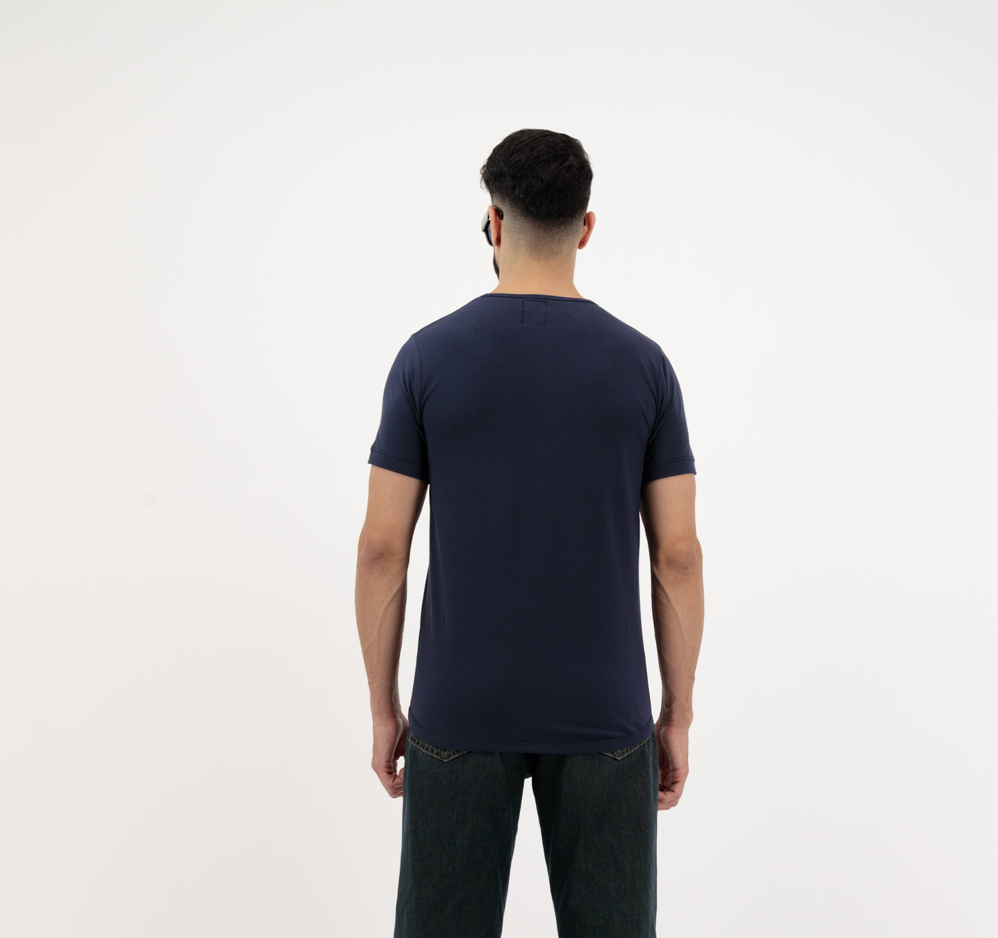 Dynasty Tees – Plain Men’s T-Shirts in Sandstone & Navy Blue