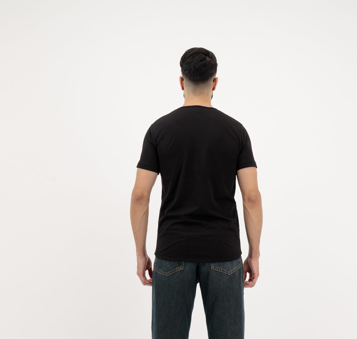 Dynasty Collection Men’s Plain Black T Shirt - Regular Fit, Half Sleeve, Crew Neck