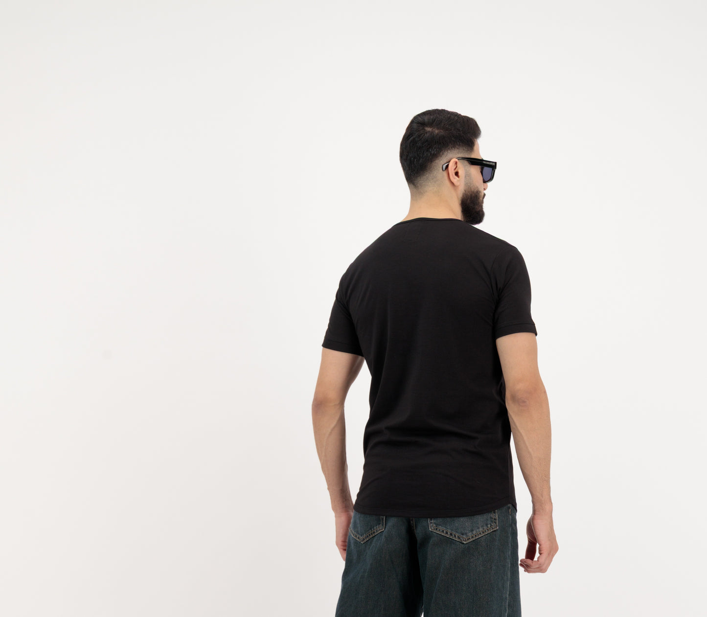 Dynasty Collection Men’s Plain Black T Shirt - Regular Fit, Half Sleeve, Crew Neck